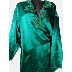 Women's Victoria's Secret Green Vintage Gold Tag one Size Robe Missing Outer Tie